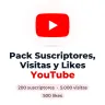 Pack Suscriptores, Visitas y Likes YouTube