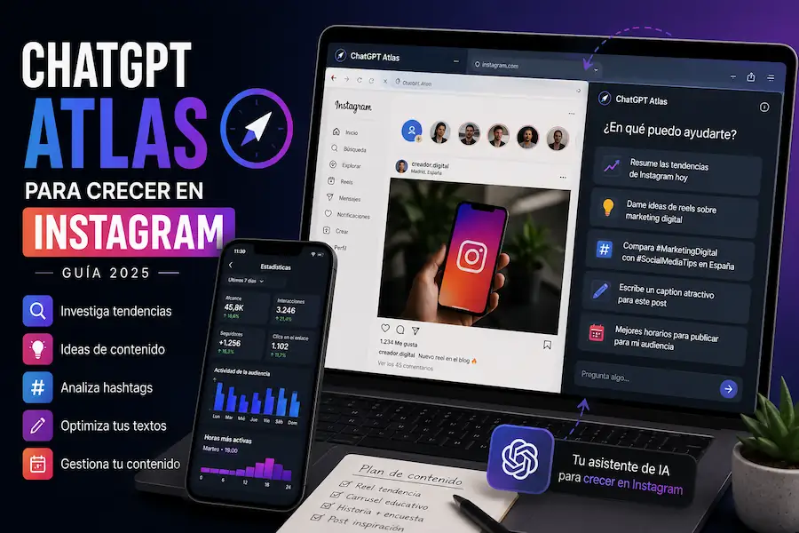 Cómo usar ChatGPT Atlas para crecer en Instagram (Guía 2025)