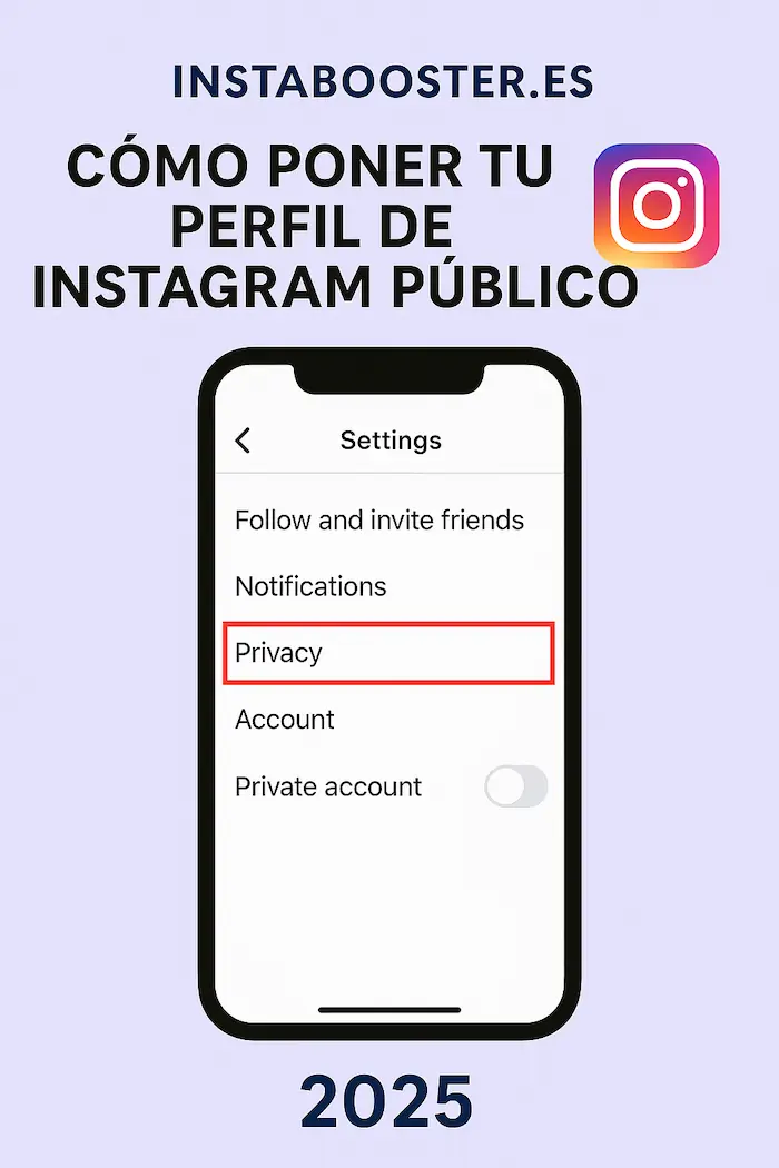 Poner perfil público Instagram
