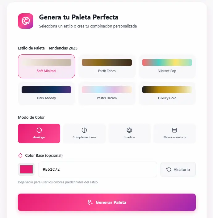 Paletas de colores para Instagram
